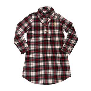 Lauren Ralph Lauren Red White Plaid Pajama Sleep Shirt Size Women's Small